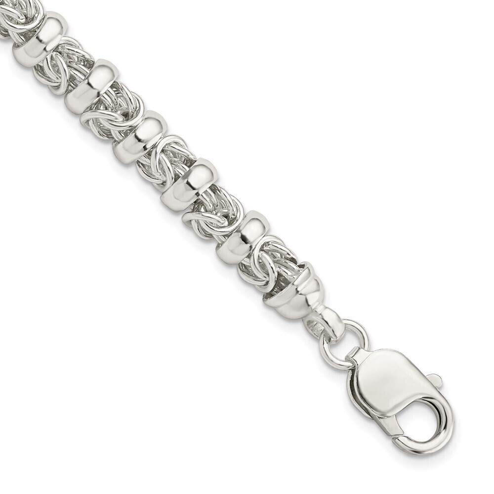 Kazi Luxury Sterling Silver Fancy Byzantine Bracelet